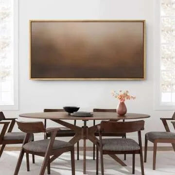 SIGNFORD Extra Large Framed Canvas Print Wall Art Abstract Earthy Gradient Warm Brown Tones Illustrations Modern Art Calm Warm for Living Room, Bedroom, Office - 60"x30"