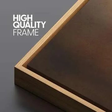 SIGNFORD Extra Large Framed Canvas Print Wall Art Abstract Earthy Gradient Warm Brown Tones Illustrations Modern Art Calm Warm for Living Room, Bedroom, Office - 60"x30"