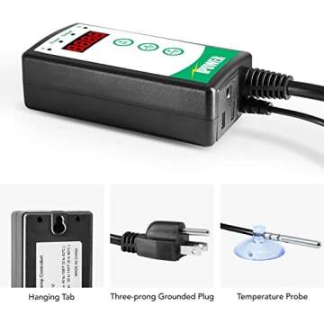 iPower Digital Thermostat Controller for Heat Mat, Seed Germination, Reptiles and Brewing Breeding Incubation Greenhouse, 40-108°F
