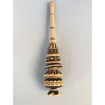 MEXIMART's® Deluxe WOODEN WHISK STIRRER, MOLINILLO MEXICAN CHOCOLATE COCOA Natural Wood