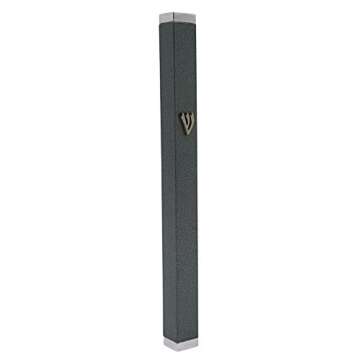 TALISMAN4U Dark Gray MEZUZAH CASE - 5 Inches with 3D Metal Shin
