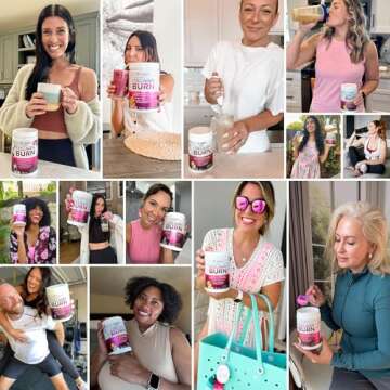 Multi Collagen Burn: Hydrolyzed Protein Peptides with Hyaluronic Acid, Vitamin C, SOD B Dimpless, Types I, II, III, V and X, Caffeine-Free Strawberry Lemonade Flavored 30 Servings