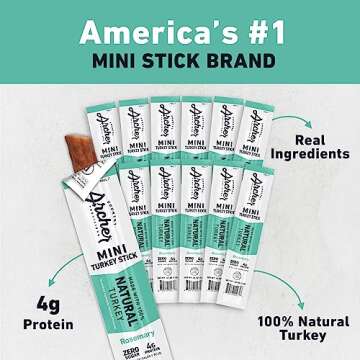 Country Archer Mini Turkey Jerky Sticks - All Natural Turkey Sticks, Protein Snack, Turkey Jerky Sti...