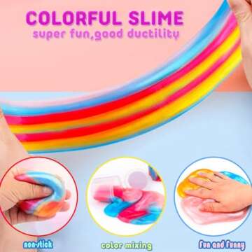 70 Pack Galaxy Slime, Super Mini Slime Kit, Funny Clear Slimes for Girls and Boys Slime, Party Favors Birthday Gifts, Classroom Prizes, Valentines, Easter and Christmas Slime Stress Relief Toys