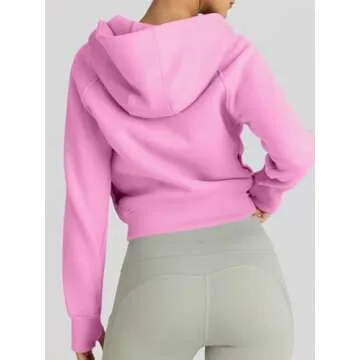 Trendy Cropped Zip Up Hoodie for Women - Cozy Comfort