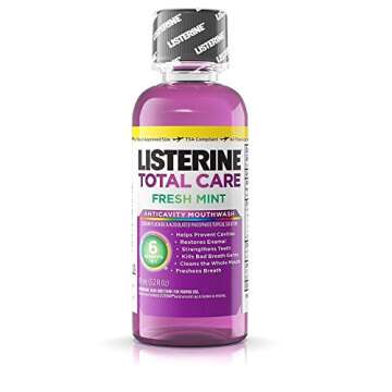 Listerine Total Care Fresh Mint Antiseptic Mouthwash, Travel Size 3.2 Ounces (95ml) - Pack of 2