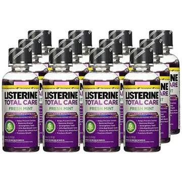 Listerine Total Care Fresh Mint Antiseptic Mouthwash, Travel Size 3.2 Ounces (95ml) - Pack of 2