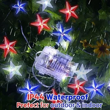 Battery Operated 16FT Red White Blue LED String Lights for Events