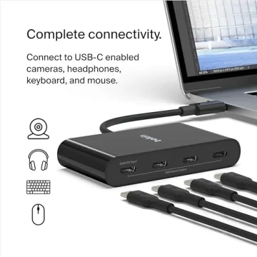 Belkin 4-Port USB-C Hub for High-Speed Data & Connectivity