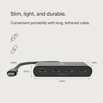 Belkin 4-Port USB-C Hub for High-Speed Data & Connectivity