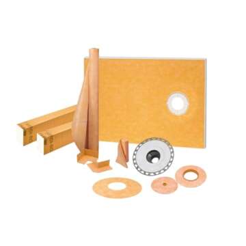 Schluter Kerdi Shower Kit with Shower Tray, Curb, Waterproofing Membrane, Strips & Seals - PVC Plast...