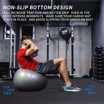 MRO Extra Large Exercise Mat For Home Gym, 8'x4.5'/7'x4.5'/6'x4.5'(7mm) Workout Mats for Gym Flooring, Non-Slip, Extra Thick Durable Cardio Mat, Ideal for Plyo, Weights, MMA, Jump Rope -Shoe Friendly