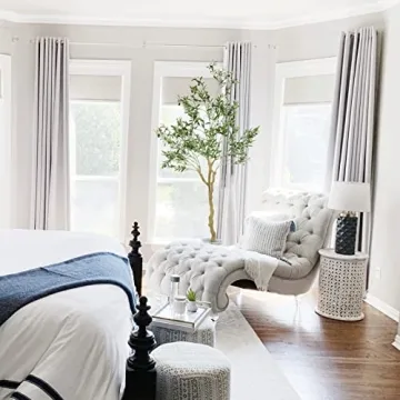 Nafresh Tall Faux Olive Tree，7ft（84in） Realistic Potted Silk Artificial Indoor with Green Leaves and Big Fruits for Home Office Living Room Bedroom Stairs Foyer Decor.