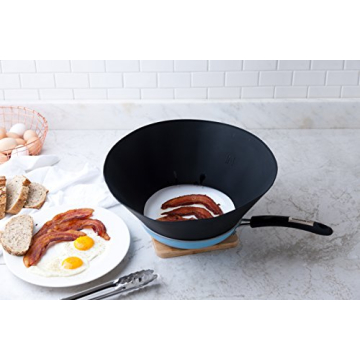Frywall 12 Large Black Splatter Guard for Mess-Free Cooking