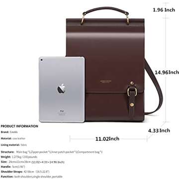 Cnoles Leather Backpack Purse For Women Fashion Ladies Vintage Bags Casual College Travel Backpacks ...