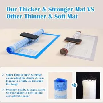 Nonstick Silicone Pastry Mat Extra Large with Measurements 28''By 20'' for Silicone Baking Mat, Counter Mat, Dough Rolling Mat,Fondant/Pie Crust Mat By Folksy Super Kitchen