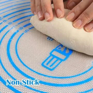 Nonstick Silicone Pastry Mat Extra Large with Measurements 28''By 20'' for Silicone Baking Mat, Counter Mat, Dough Rolling Mat,Fondant/Pie Crust Mat By Folksy Super Kitchen