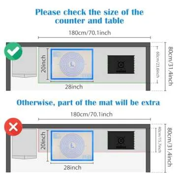Nonstick Silicone Pastry Mat Extra Large with Measurements 28''By 20'' for Silicone Baking Mat, Counter Mat, Dough Rolling Mat,Fondant/Pie Crust Mat By Folksy Super Kitchen