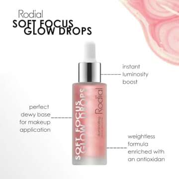 Rodial Soft Focus Glow Booster Drops 1.05 fl oz, Illuminating Skin Serum with Glycerin and Antioxidants, Perfectioning and Smoothing Dewy Makeup Base, Weightless Formula