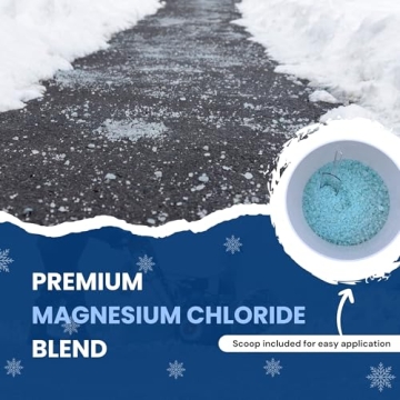 Trade Grade Pet-Friendly Ice Melt – Fast-Acting Magnesium Chloride Formula, Safer for Pets & Surfaces, 15lb Bucket with Scoop