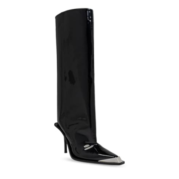 XEYANFYS Women's Black Knee High Boots Stiletto Heels