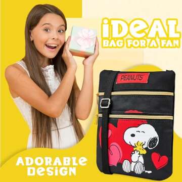 Snoopy Crossbody Bag for Girls and Teens Stylish Purse