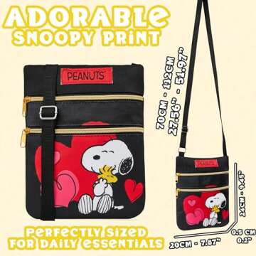 Snoopy Crossbody Bag for Girls and Teens Stylish Purse