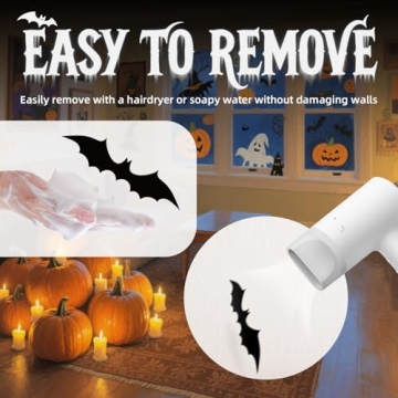 Cleangor 140Pcs 3D Bats Wall Decor for Halloween Decorations