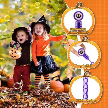 60 Pcs Halloween Bubble Wands Party Favors for Kids Halloween Treats Goodie Bag Stuffers Pinata Fillers, Mini Bubbles Bulk Halloween Toys Gifts Classroom Prizes for Toddlers Boys Girls Party Supplies