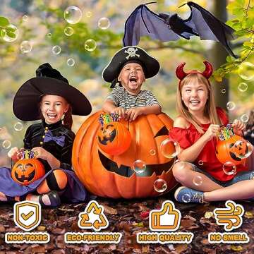 60 Pcs Halloween Bubble Wands Party Favors for Kids Halloween Treats Goodie Bag Stuffers Pinata Fillers, Mini Bubbles Bulk Halloween Toys Gifts Classroom Prizes for Toddlers Boys Girls Party Supplies