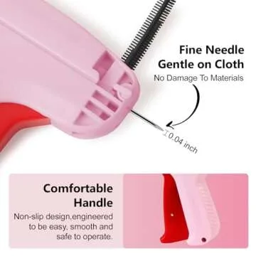 Mini Stitch Gun,with 6 Fine Needles,4000 Pcs Micro Fasteners(2000 White & 2000 Black),Quick Clothing Fixer,Speedy Clothing Fixer,Stitch Gun for Clothes,Tagging Gun for Clothing