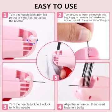 Mini Stitch Gun,with 6 Fine Needles,4000 Pcs Micro Fasteners(2000 White & 2000 Black),Quick Clothing Fixer,Speedy Clothing Fixer,Stitch Gun for Clothes,Tagging Gun for Clothing