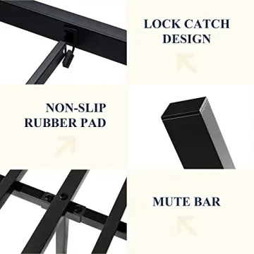 Allewie Queen Metal Bed Frame with Upholstered Headboard