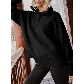 Dokotoo Womens Plus Size Sweaters Polo Collar High Neck Turtleneck Mockneck Long Sleeve Pullovers Ribbed Knit Casual Winter Fall 2023 Sweater Black Small
