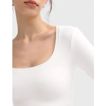 PUMIEY Scoop Neck Long Sleeve Tops for Elegant Comfort