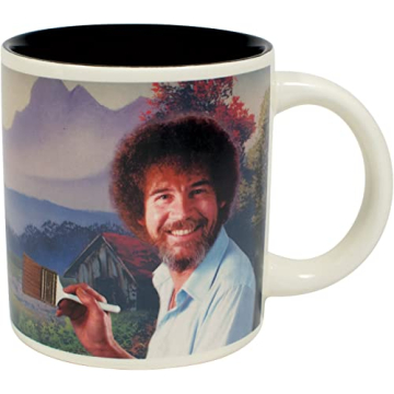 The Unemployed Philosophers Guild Bob Ross Heat Changing Mug - Add Coffee or Tea and a Happy Little ...