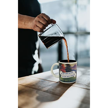 The Unemployed Philosophers Guild Bob Ross Heat Changing Mug - Add Coffee or Tea and a Happy Little Scene Appears - Comes in a Fun Gift Box