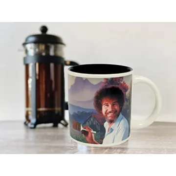 The Unemployed Philosophers Guild Bob Ross Heat Changing Mug - Add Coffee or Tea and a Happy Little Scene Appears - Comes in a Fun Gift Box