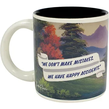 The Unemployed Philosophers Guild Bob Ross Heat Changing Mug - Add Coffee or Tea and a Happy Little Scene Appears - Comes in a Fun Gift Box
