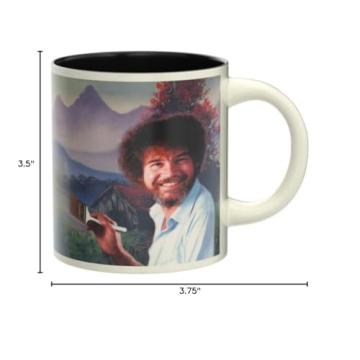 The Unemployed Philosophers Guild Bob Ross Heat Changing Mug - Add Coffee or Tea and a Happy Little Scene Appears - Comes in a Fun Gift Box