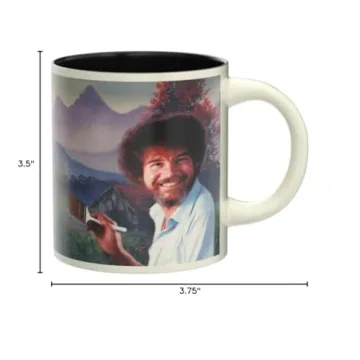 The Unemployed Philosophers Guild Bob Ross Heat Changing Mug - Add Coffee or Tea and a Happy Little Scene Appears - Comes in a Fun Gift Box