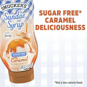 Smucker's Sundae Syrup Sugar Free Caramel Flavored Syrup, 19.25 Ounces (Pack of 12)