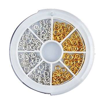 enForten 150Pcs 3.5mm Mini Open Ring Design Stud For Acrylic UV Gel Nail Art