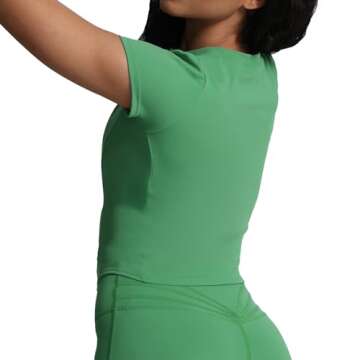 Aoxjox Women's GEO Baby Tee - Stylish Crop Top for Active Life