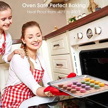 Macaron Silicone Baking Mats Kit (16pcs set) Macaroon Baking Mat Set of 2 Half Sheet Macaron Silicone Mat Nonstick Macaron Mat Sheet,6 Piping Tip,2 Piping Bag with 3 Bag Tie,2 coupler