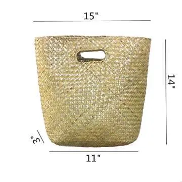 Model Worker Women's Classic Straw Summer Beach Sea Shoulder Bag Handbag Tote