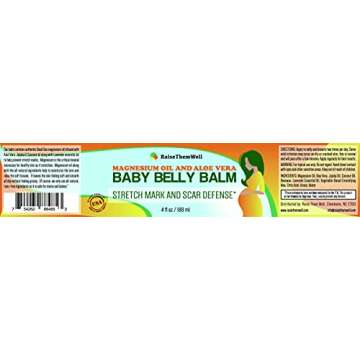 Raise Them Well Natural Belly Balm for Pregnancy with Magnesium Oil, Aloe Vera, Jojoba Coconut and L...