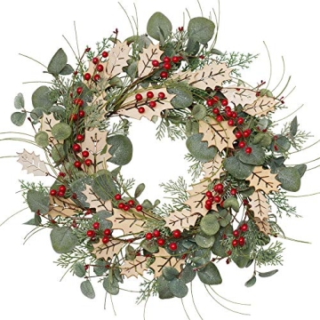 Elegant 18 Inch Christmas Wreath for Doors and Decor