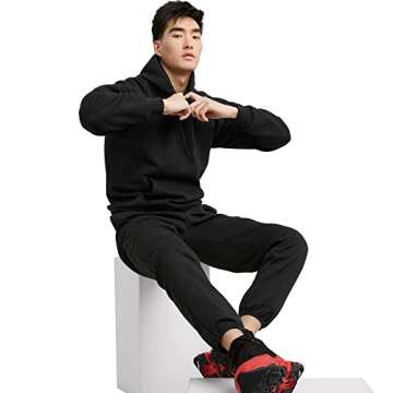 Hanes Men's Ultimate Cotton Pant, Black, Medium