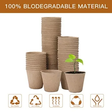 Oubest Peat Plant Pots - 50 Eco-Friendly Biodegradable Pots